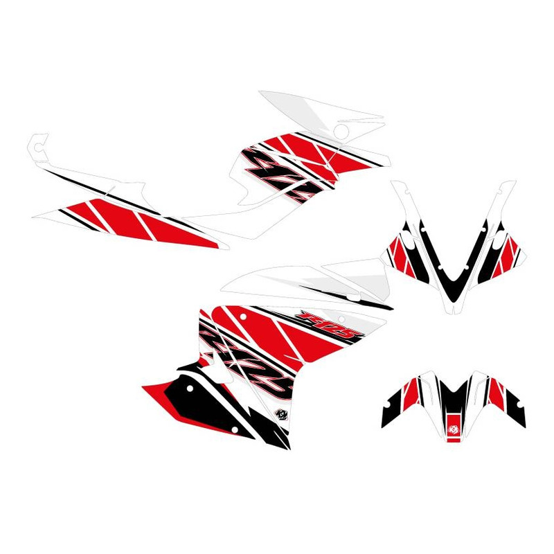 Kit déco Kutvek brillant Replica Rouge Yamaha YZF R 125 19 21 Pièces