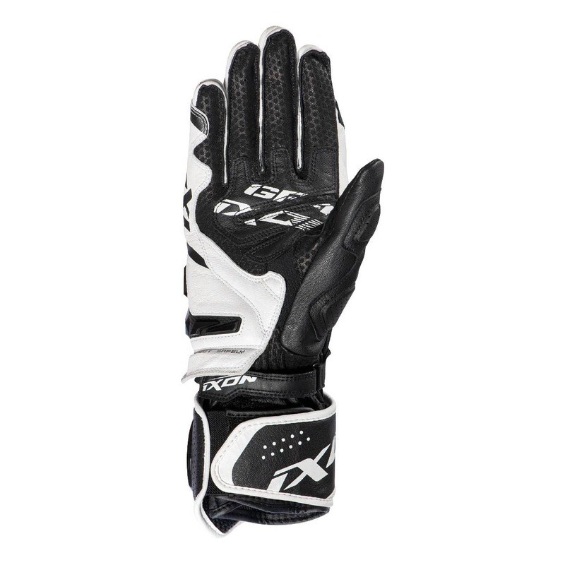 Gants cuir été Ixon GP4 Air noir blanc Équipement route sur La Bécanerie