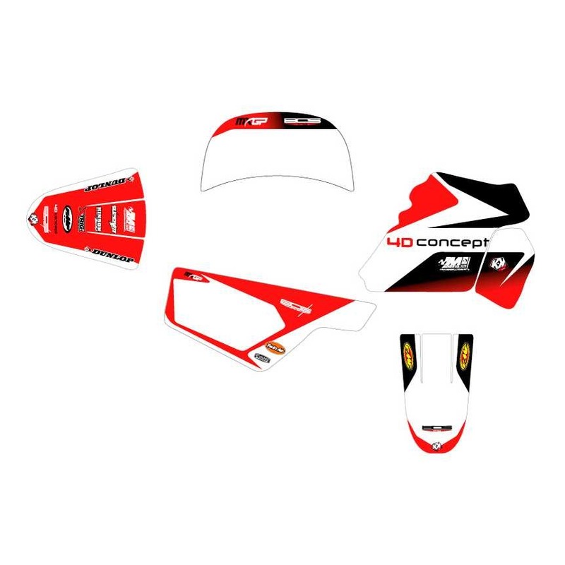 Kit D Co Kutvek Brillant Replica Bos Blanc Rouge Yamaha Pw