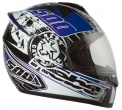 Casque Moto intégral Hebo Cafe Racer Bleu