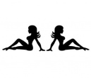 Autocollant Pin Up Noir 8.5 cm