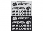 Planche autocollants Malossi Noir et Argent