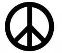 Autocollant Peace And Love 6x6 cm