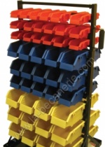 Etag�re de rangement sur roulettes avec structure acier + 90 casiers