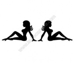 Autocollant Pin Up Noir 8.5 cm