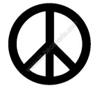 Autocollant Peace And Love 6x6 cm