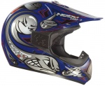 Casque cross hebo crazx bleu