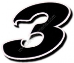 Chiffre autocollant noir hauteur 13cm