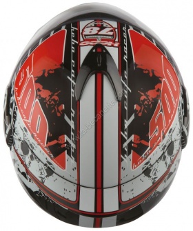 Casque moto int�gral hebo cafe racer rouge