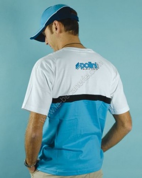 Tee shirt polini race team paddock blanc bleu