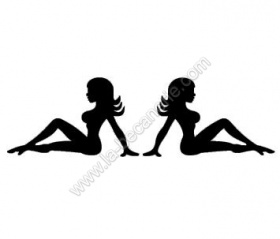 Autocollant pin up noir 8.5 cm