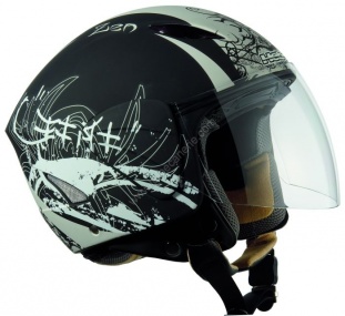 Casque jet Hebo Zen noir mat