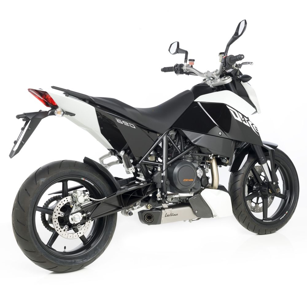 Silencieux Leovince Underbody inox casquette carbone pour KTM Duke 690