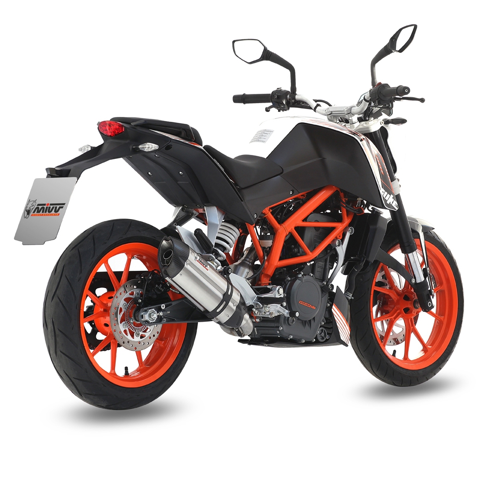 Ligne complète 1x1 MIVV Suono inox / casquette carbone KTM 390 Duke 13