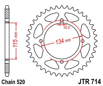 Couronne JT Sprockets Acier pas 520 50 dents - Pour Cagiva Elefant 350