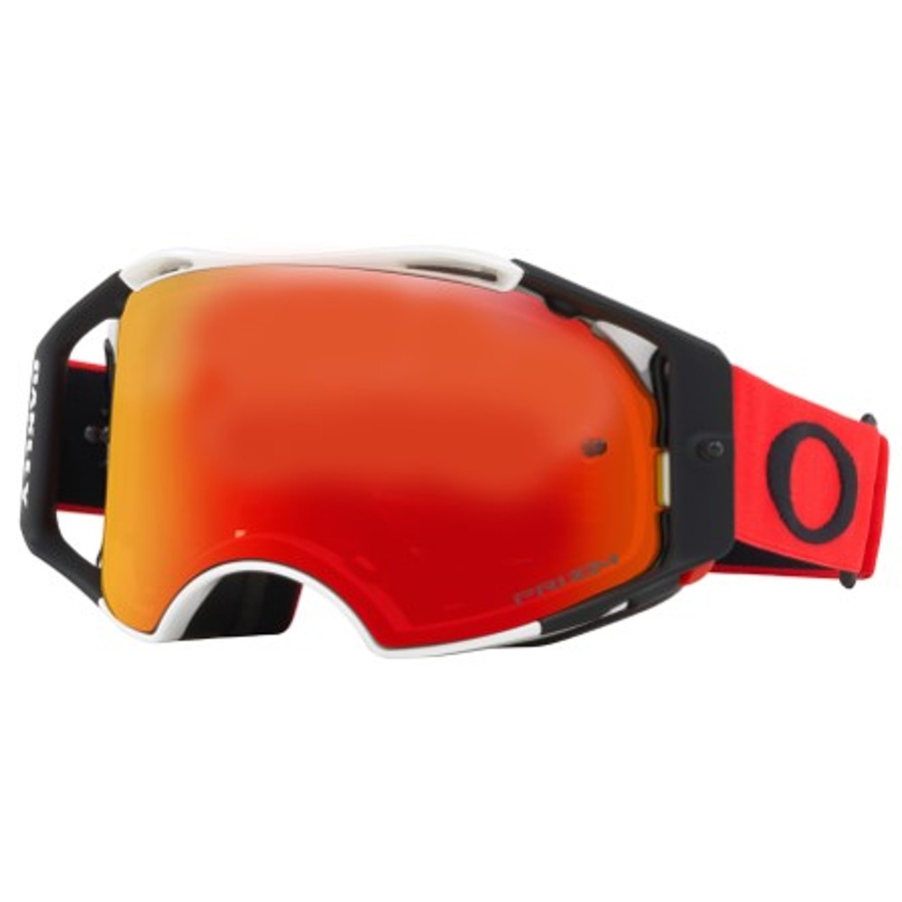 Masque cross Oakley Airbrake rouge/blanc écran Prizm torch iridium