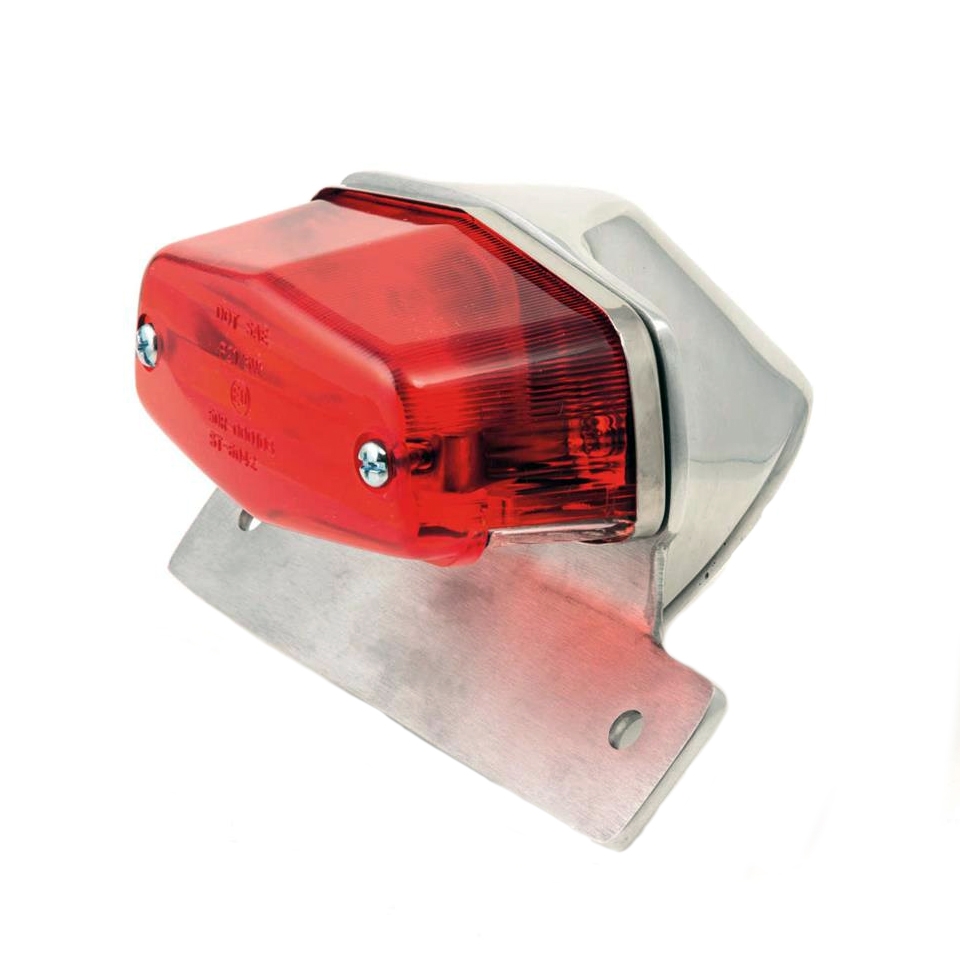 Feu arrière + support de plaque LSL Classic Lucas Style alu