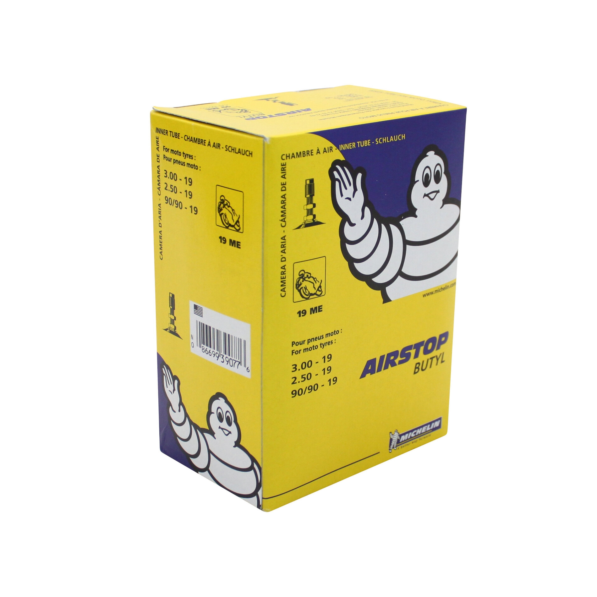 Chambre à air Michelin Street 90/90-19 valve droite TR4