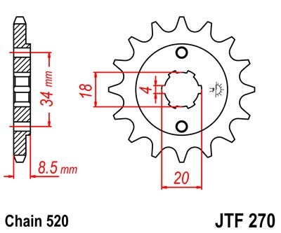 Pignon JT Sprockets Acier pas 520 14 dents - Pour Honda CM 250 83-85