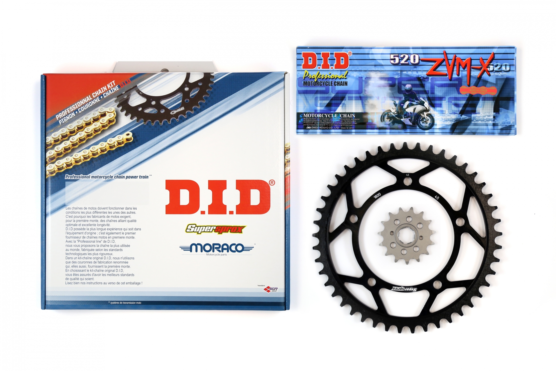 Kit chaîne DID acier Yamaha XT 125 82-87