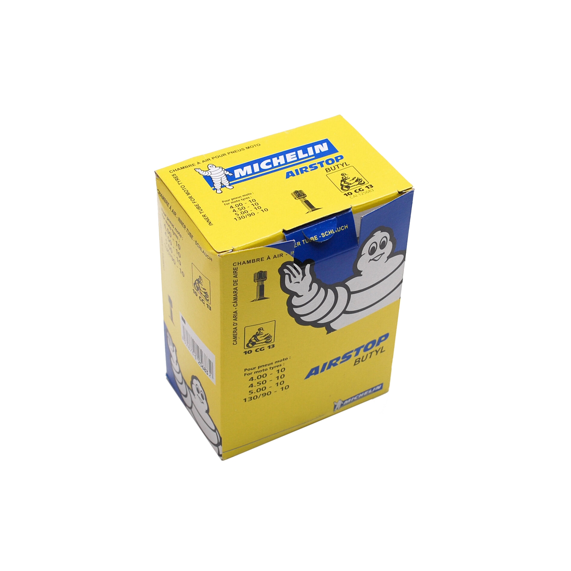 Chambre à air Michelin scooter 4,00-10 valve droite