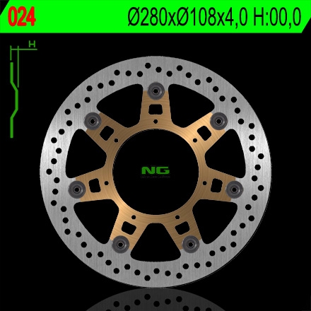 Disque de frein NG Brake Disc D.280 avant droit - 024