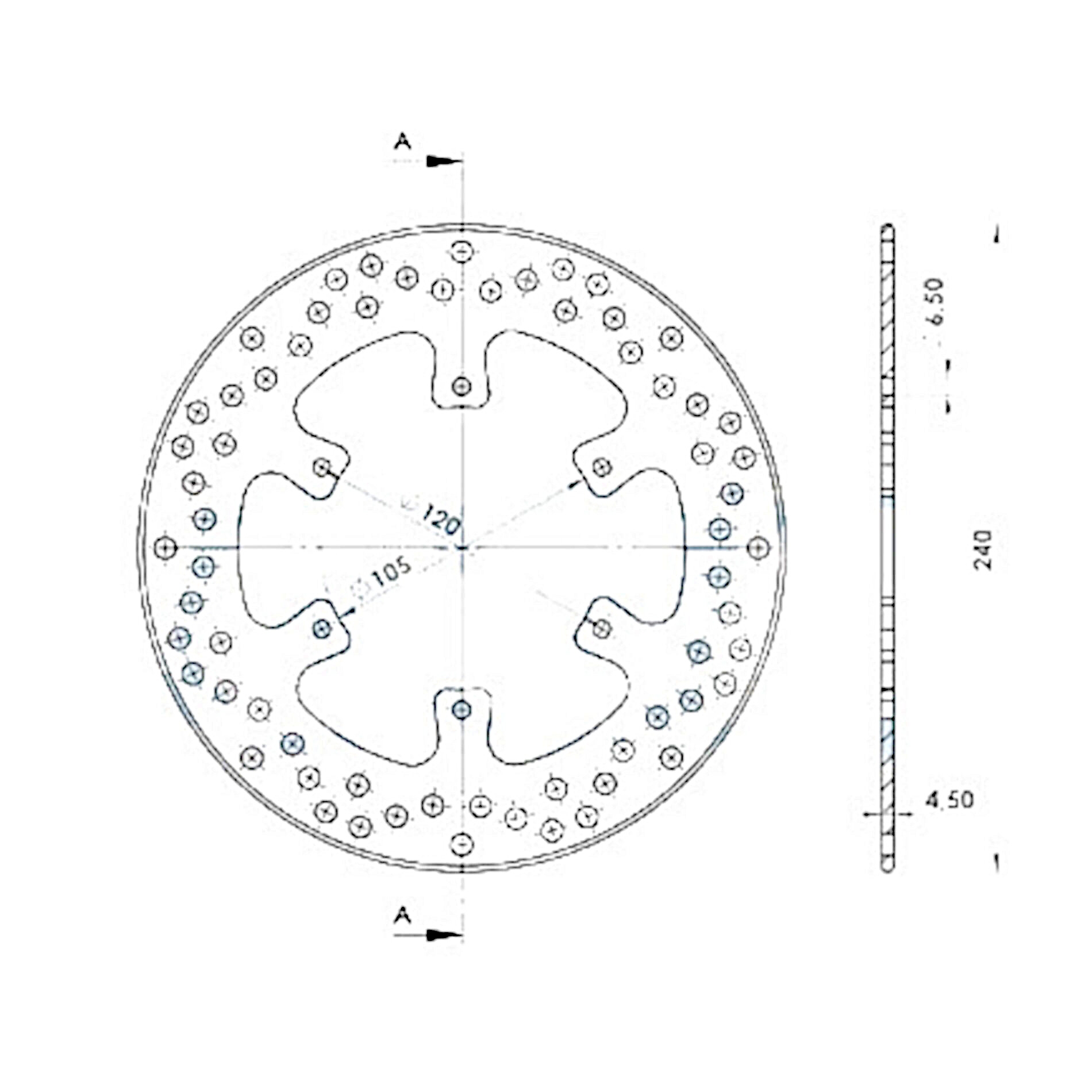 Disque de frein NG Brake Disc D.240 fixe avant Piaggio MP3 Gilera Runn