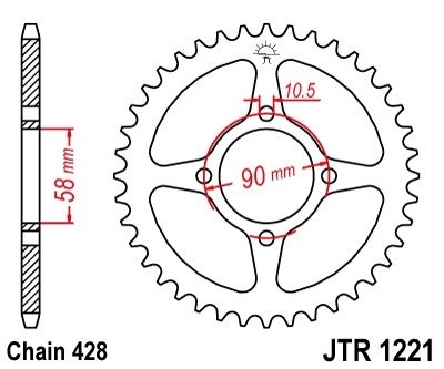 Couronne JT Sprockets Acier pas 428 44 dents - Pour Honda CBR 125 R 11