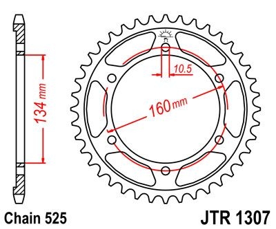 Couronne JT Sprockets Acier pas 525 45 dents - Pour Honda CBR 600 F 01