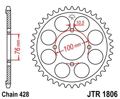 Couronne JT Sprockets Acier pas 428 47 dents - Pour Suzuki RG 125 92-9
