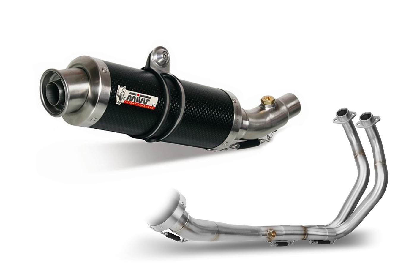 Ligne complète 2x1 passage haut MIVV GP carbone Yamaha MT-07 14-