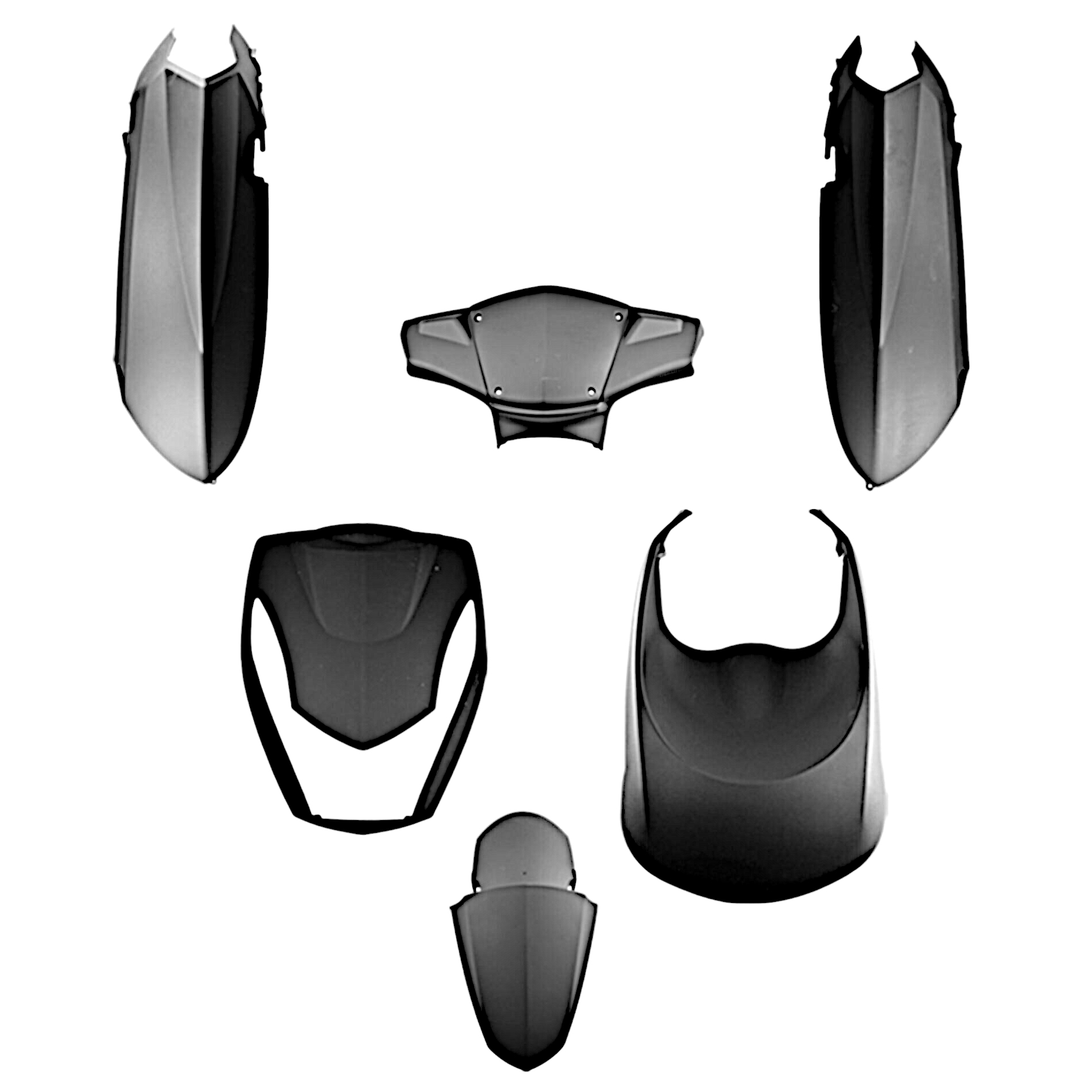 Kit carrosserie Peugeot 50 Kisbee noir mat