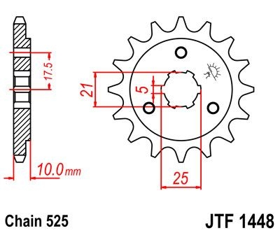 Pignon JT Sprockets Acier pas 525 15 dents - Pour Suzuki DR 800 94-98