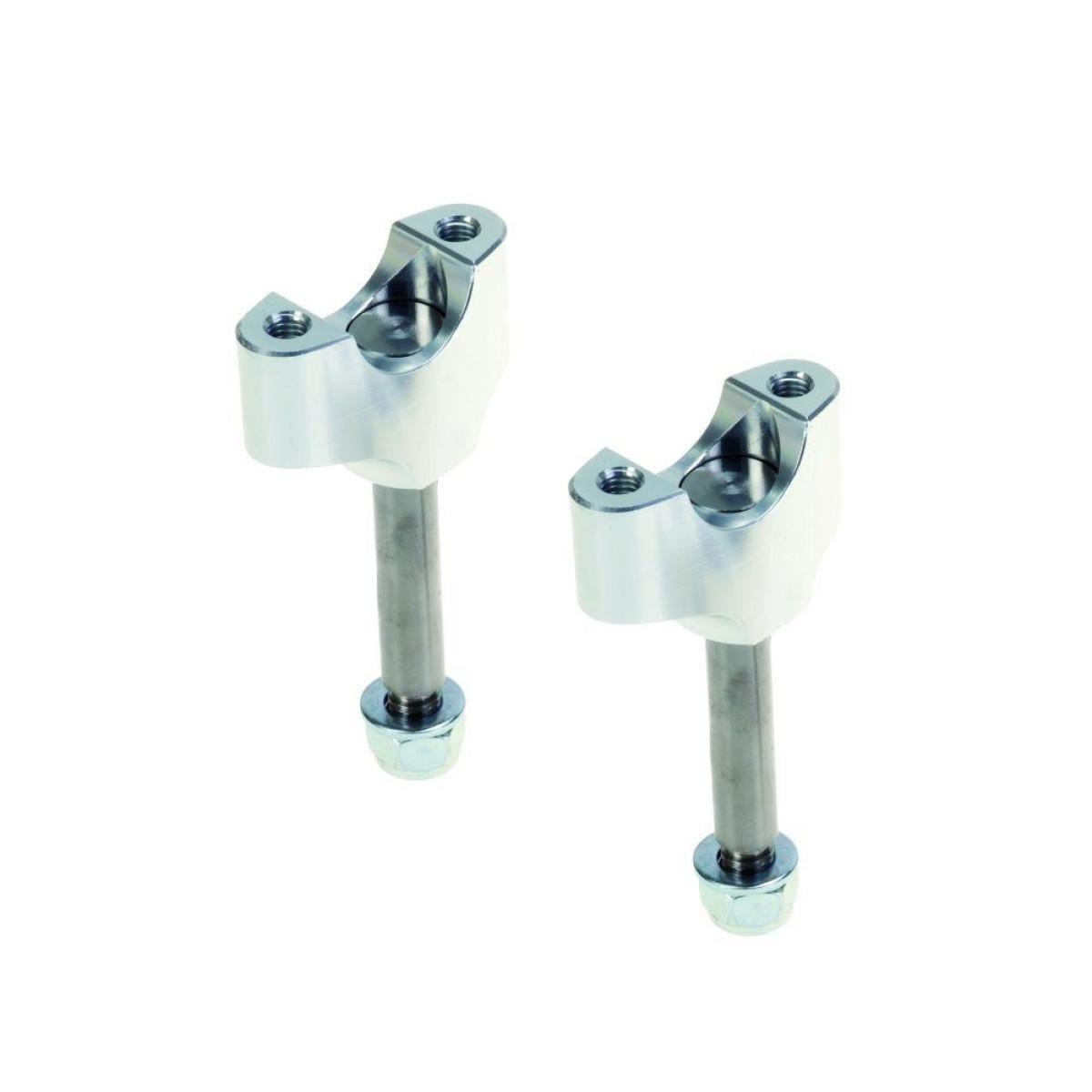 Paire de pontets inférieurs Kite Ø22mm/H35mm anodisé argent