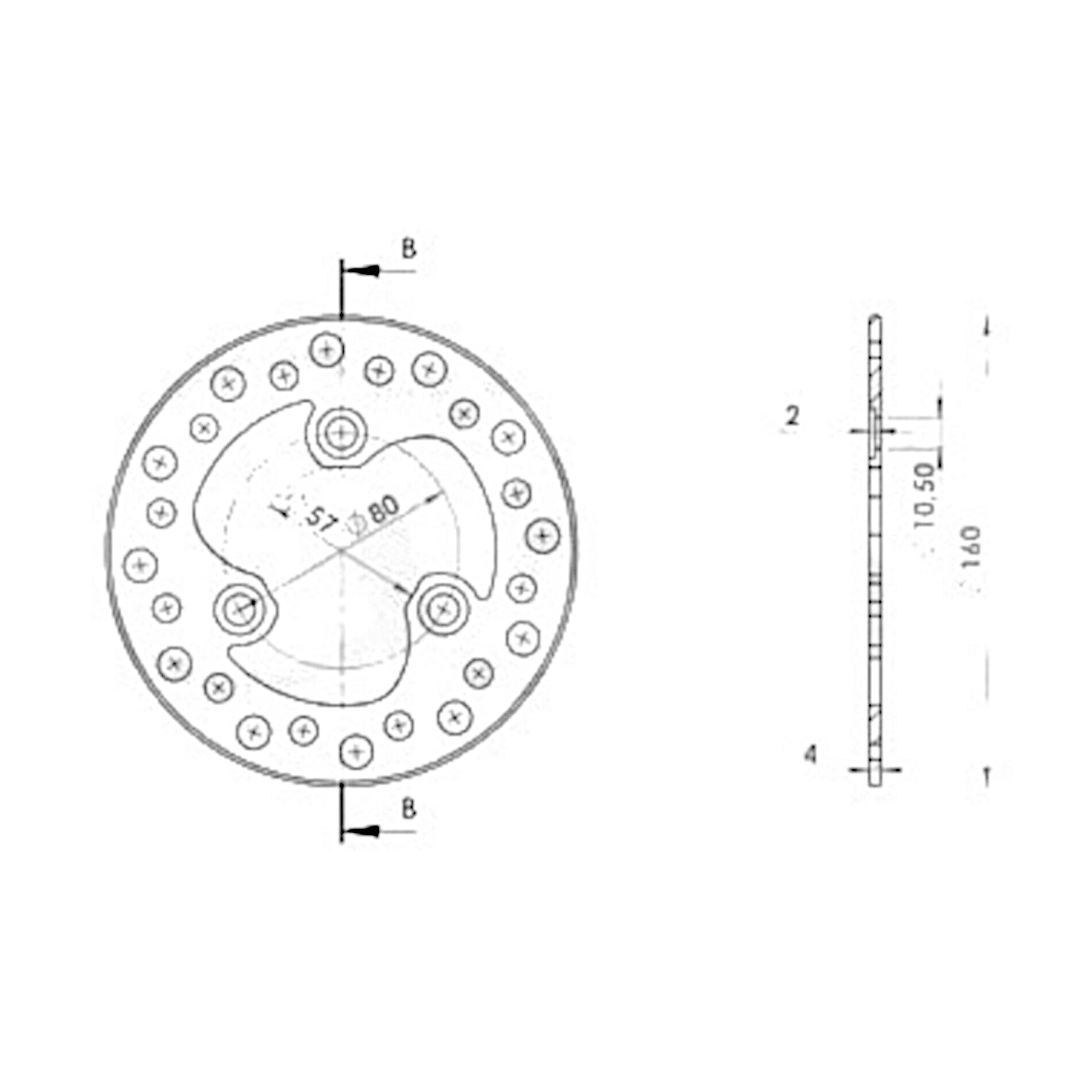 Disque de frein NG Brake Disc D.160 MBK Booster 50 de 1999 à 2008 - 10