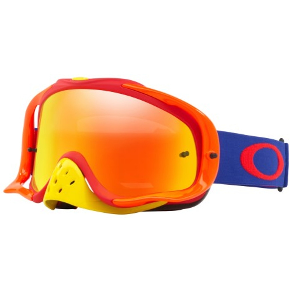 Masque cross Oakley Crowbar bleu/rouge écran fire iridium