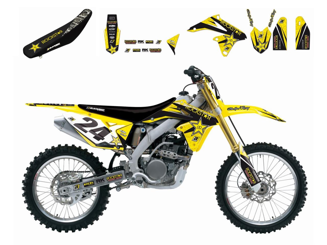 Kit déco + Housse de selle Blackbird Rockstar Energy Suzuki 250 RM-Z 1