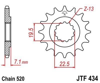 Pignon JT Sprockets Acier pas 520 16 dents - Pour Suzuki DR 400 80-83