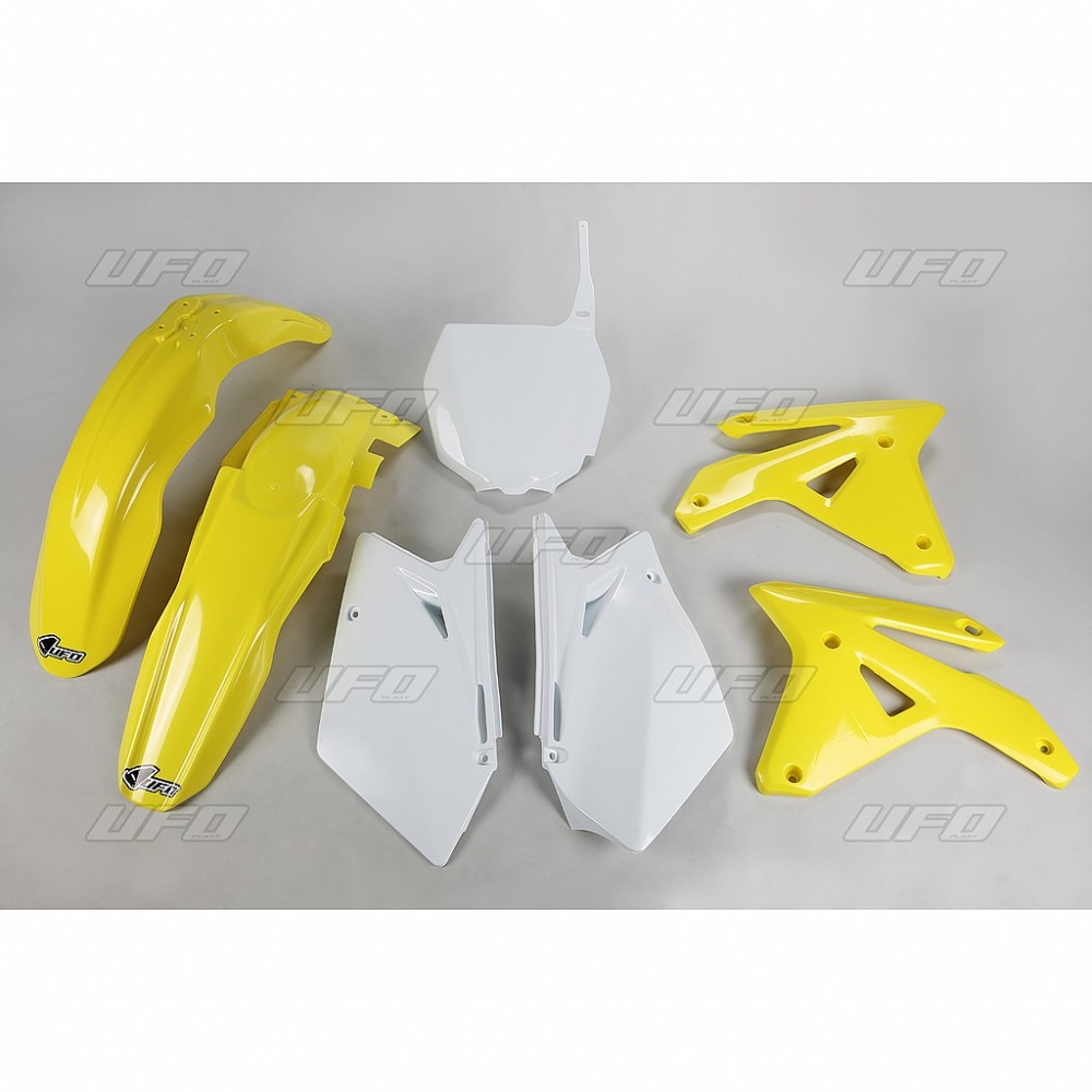Kit plastique UFO Suzuki 450 RM-Z 2007 jaune/blanc (couleur origine)