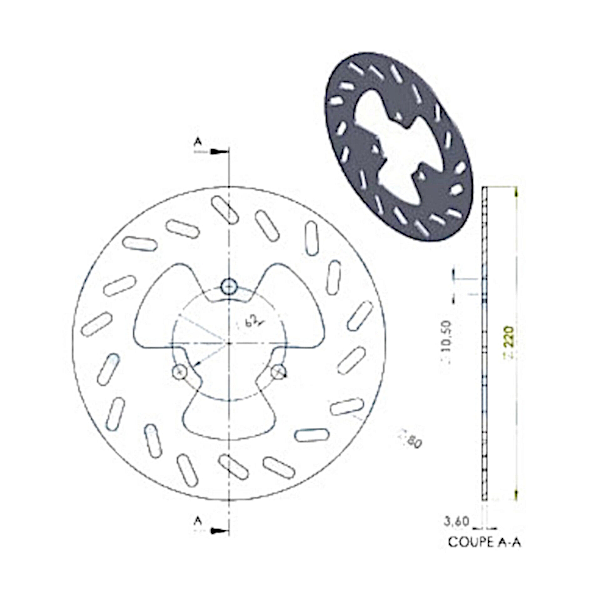 Disque de frein NG Brake Disc D.218 Derbi - 238