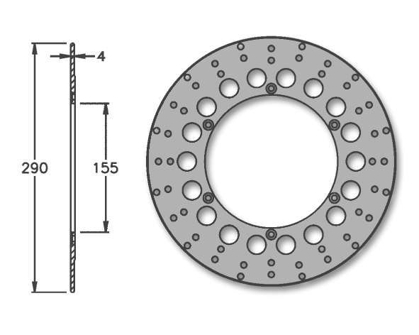 Disque de frein 1Tek D.290 6 trous avant Aprilia RS