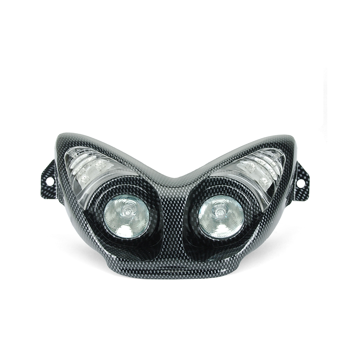 Masque Double Optique Halogènes + Clignotant Leds Nitro - Carbone