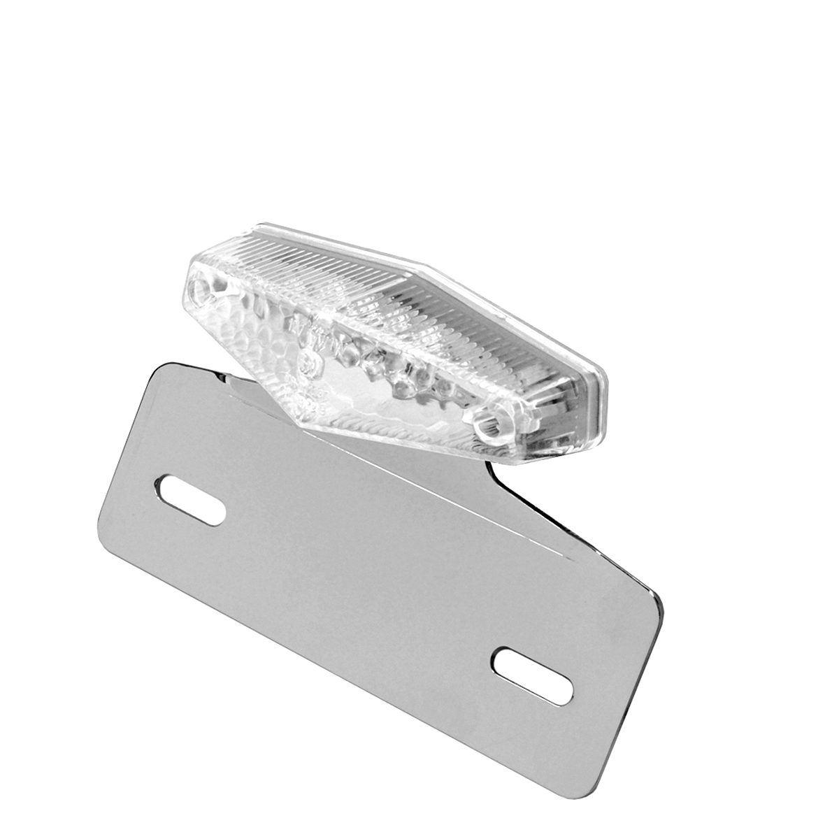 Feu arrière DIAMANT TRANSPARENT + support de plaque homologué
