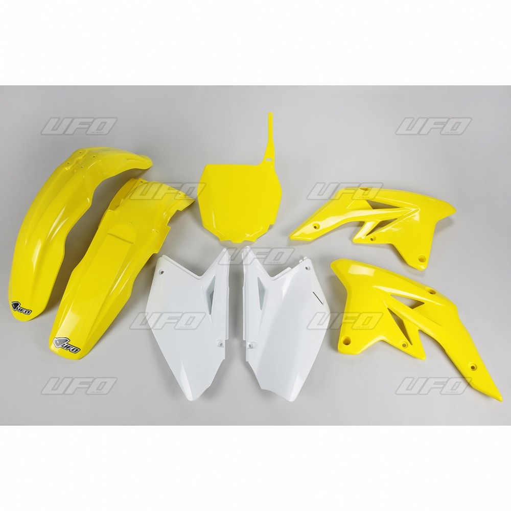 Kit plastique UFO Suzuki 250 RM-Z 2009 jaune/blanc (couleur origine)