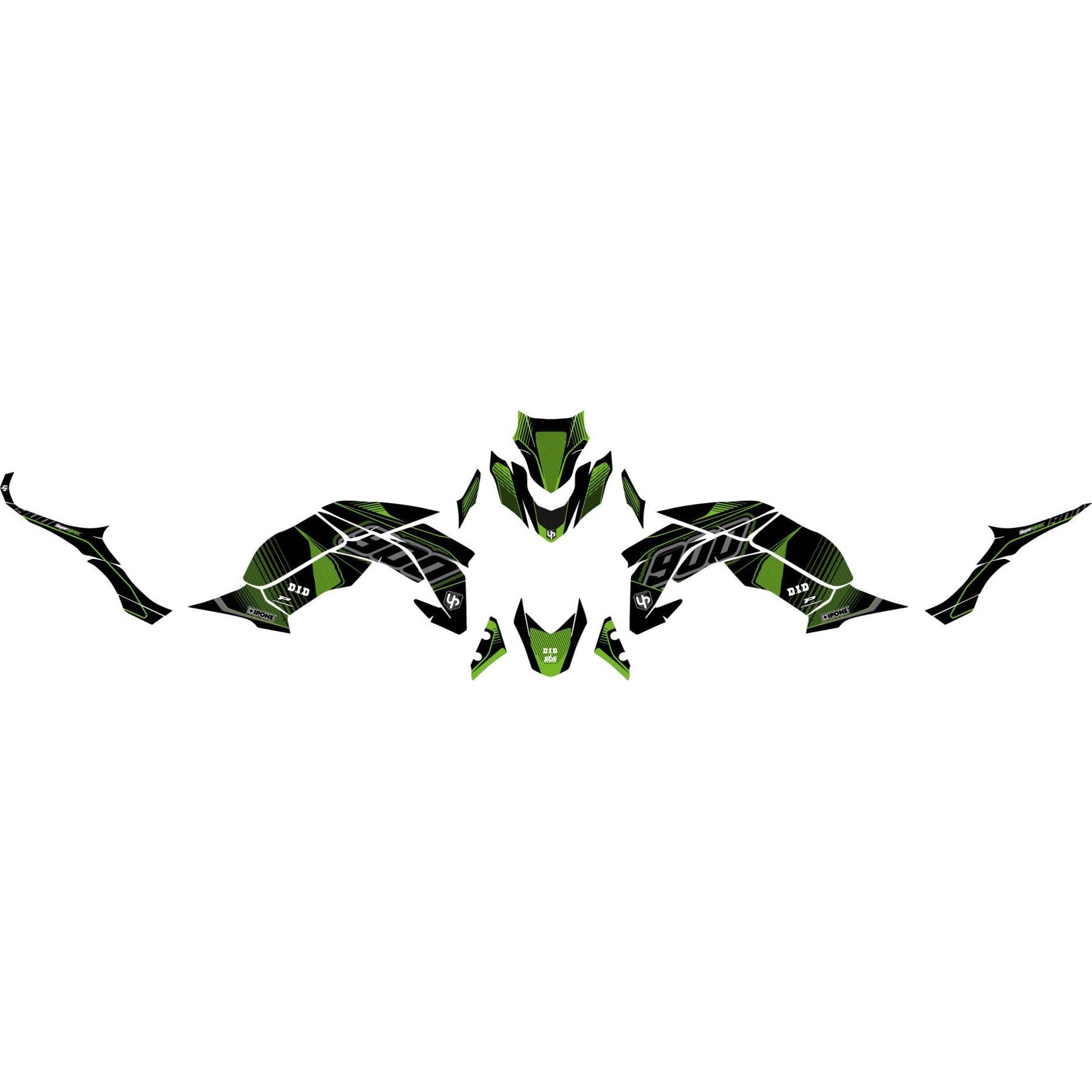 Kit déco Up Maximize noir / vert Kawasaki Z900 2017