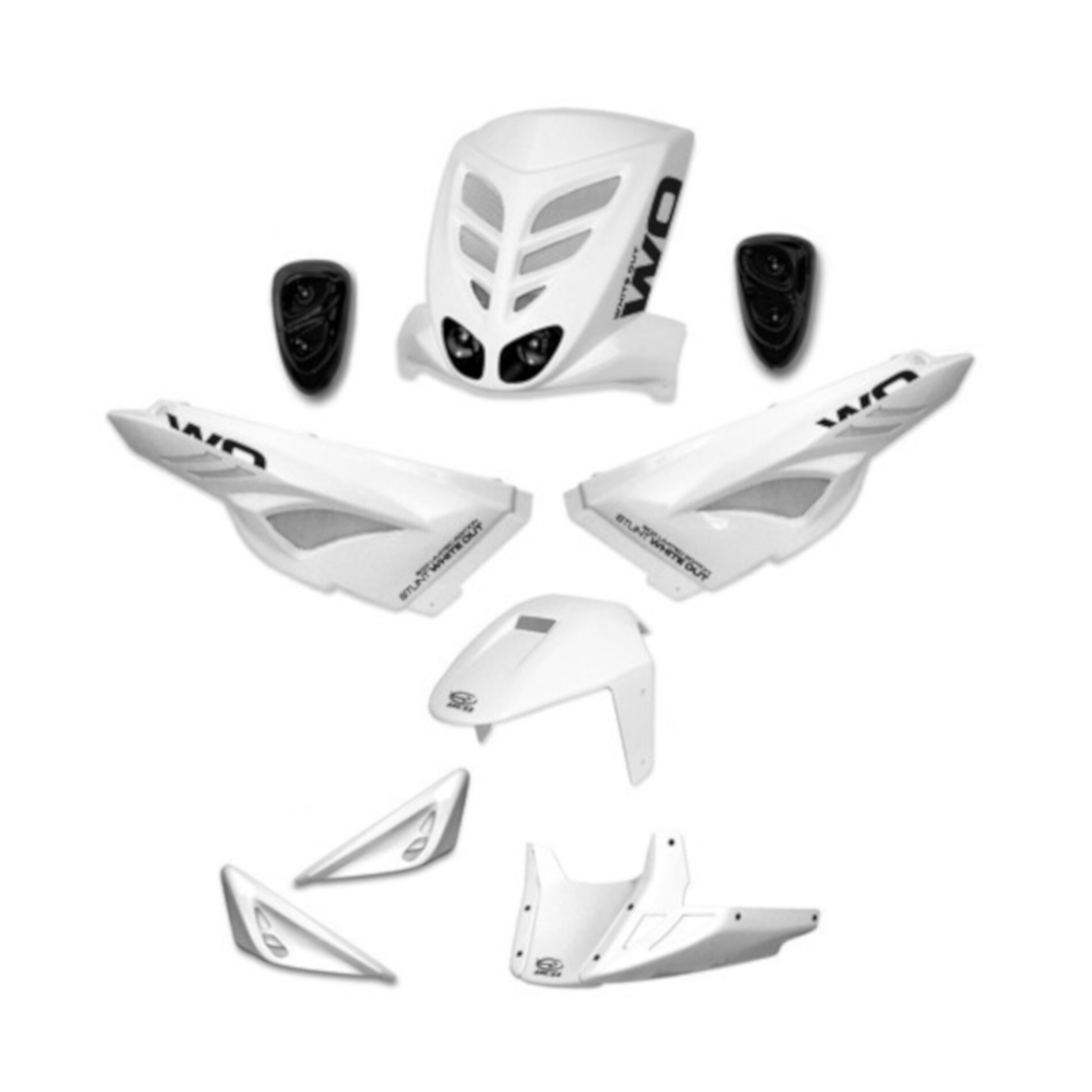 Kit habillage BCD white out MBK Stunt - Homologué