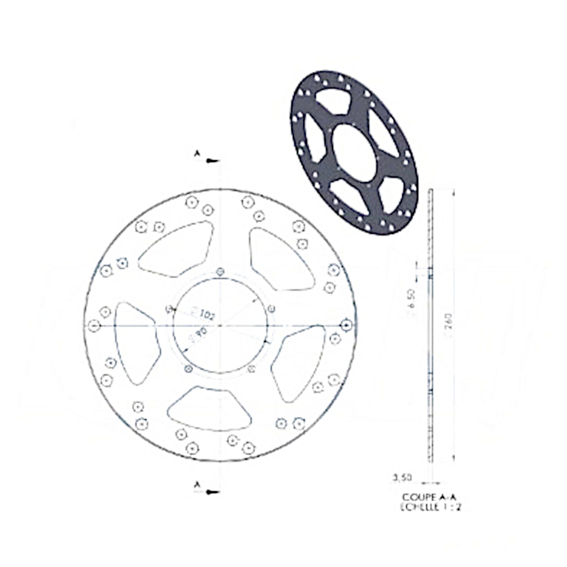 Disque de frein avant NG Brake Disc D.260 PEUGEOT XR6 2000 - 342