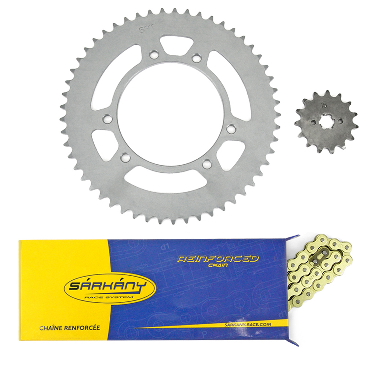 Kit chaîne Sarkany renforcé 420 Derbi Senda 2000> - 13X53