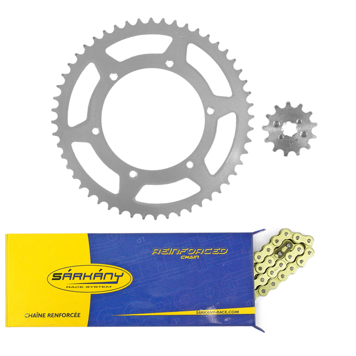 Kit chaîne Sarkany renforcé Aprilia RX 06 RS 06/08 13X52 (420)