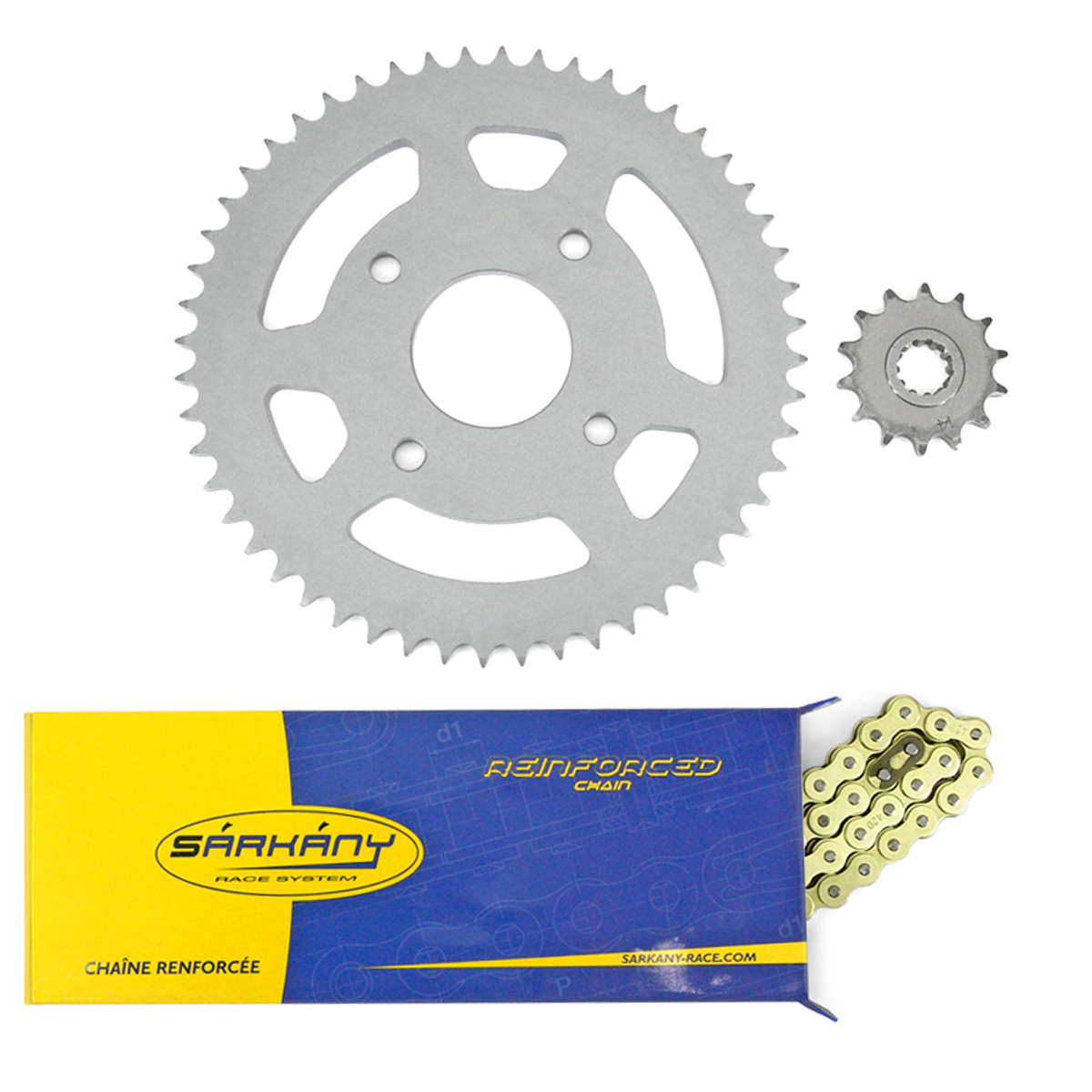 Kit chaîne Sarkany renforcé MBK X-Power / TZR - 13X46 (420)